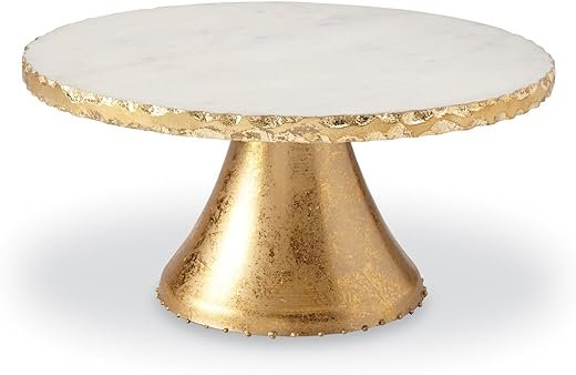 Gold Marble Pedestal Cake Stand