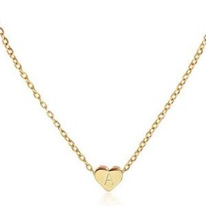 Golden Initial Necklace for Girls with Letter A