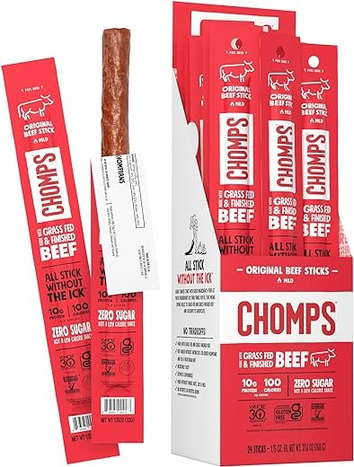 Grass Fed Beef Jerky Snack Sticks: Keto, Paleo, Whole30 Approved