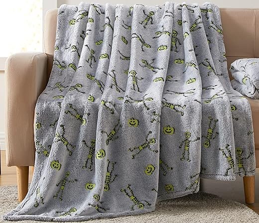 Halloween Glow in the Dark Throw Blanket