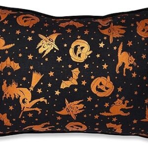 Halloween Metallic Lumbar Pillow, Black
