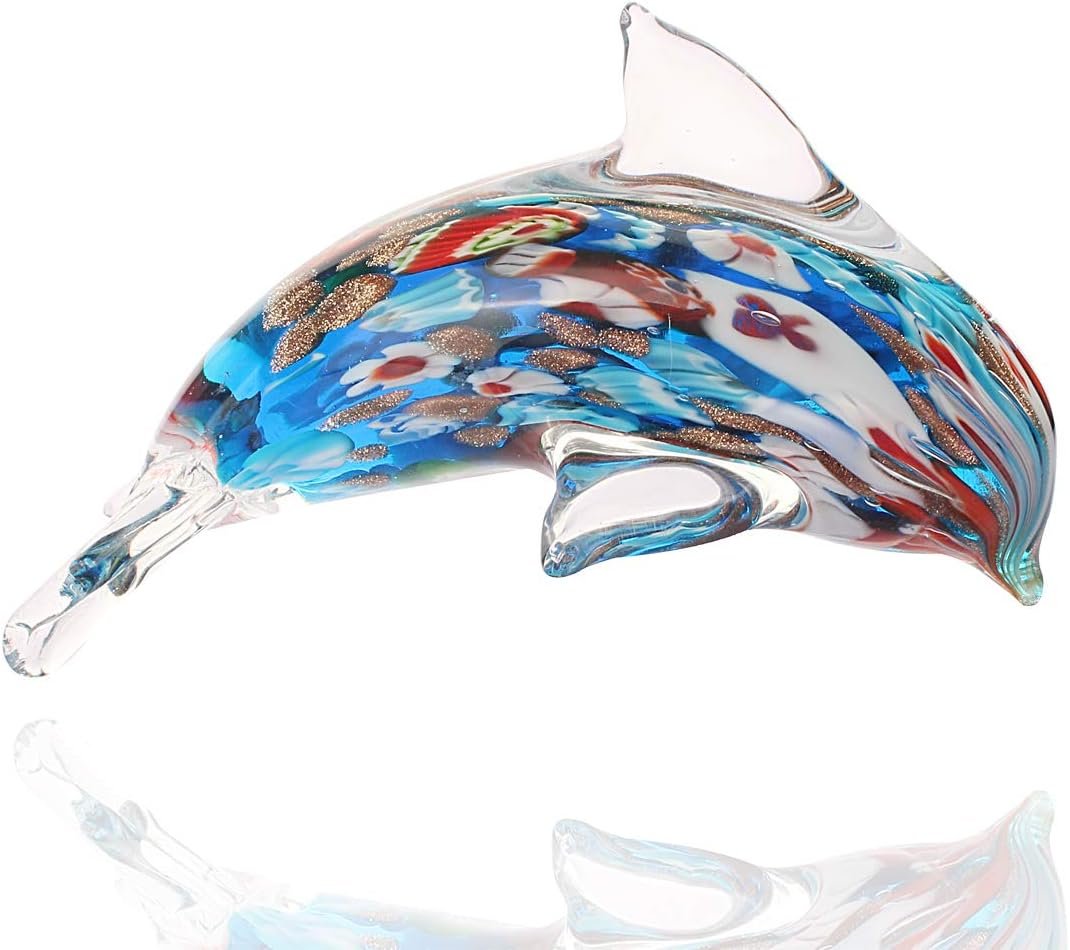 Handmade Glass Dolphin Figurine - Murano