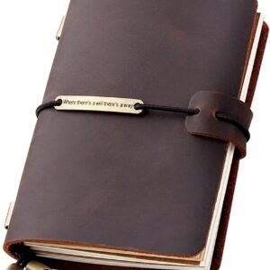 Handmade Leather Travelers Notebook, Small Size - Coffee