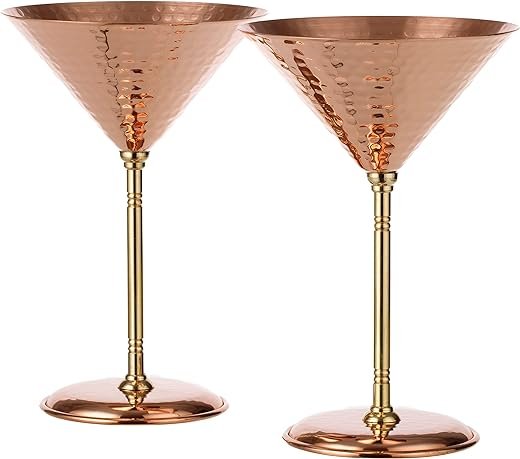 Handmade Turkish Copper Martini Glasses