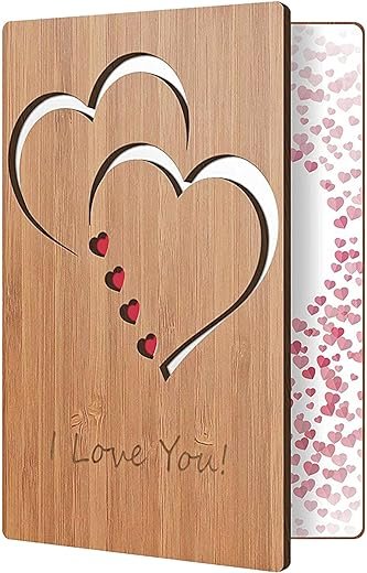 HeartSpace Valentine's Day Card | Handmade Sustainable Bamboo