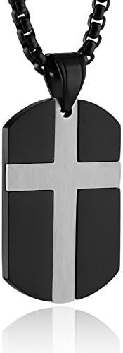 HZMAN Stainless Steel Dog Tag Necklace, Isaiah 41:10 Strength