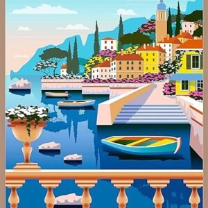 Italy Retro Travel Posters. Glossy Wall Print (Amalfi Coast)