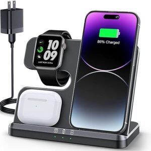 JARGOU 3-in-1 Wireless Charging Station