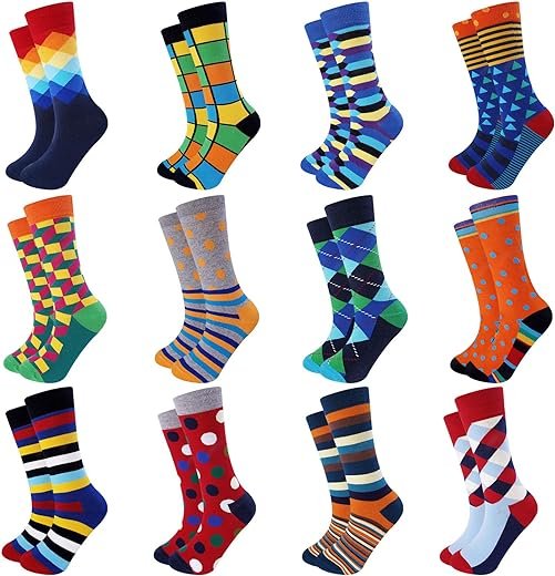 Jeasona Funny Men's Funky Crew Socks