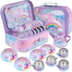 Jewelkeeper Toddler Tea Set - 15 Pcs Unicorn Tea Party