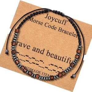 JoycuFF Morse Code Bracelets - Inspirational Jewelry