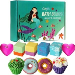 Kids Bath Bomb Set, Natural Bubble Bathbombs