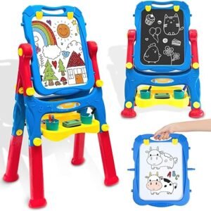 Kids' Easel, Adjustable Drawing Board with Accessories