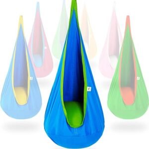 Kids Pod Swing Seat: Blue Hammock Chair