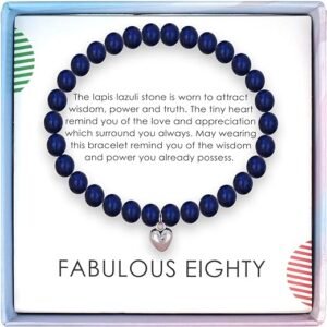 Lapis Lazuli Beads Bracelet - 80th Birthday Gift