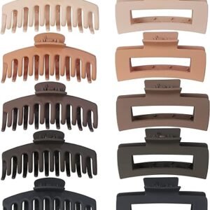 Large Non-slip Hair Claw Clips, Neutral Colors