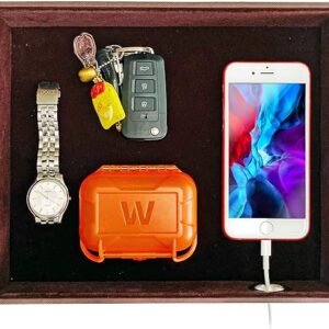 Leather Valet Tray Organizer for Dresser