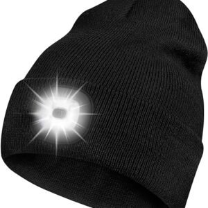 LED Beanie Hat with Rechargeable Light
