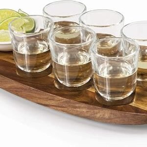 LEGACY Cantinero Shot Glass Set - Tequilla Glasses & Tray