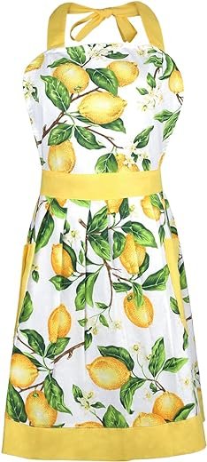 Lemon Cotton Women's Kitchen Apron
