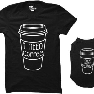 Matching Dog & Women's Coffee Shirt