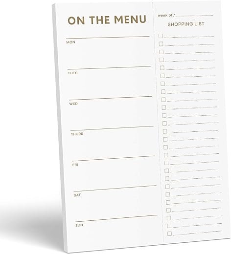 Meal Planner & Grocery List Notepad