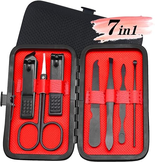 Men's Travel Nail Grooming Kit - Black