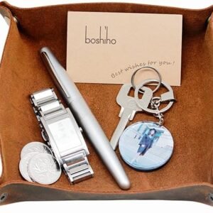 Men's Valet Tray - Dark Brown Leather