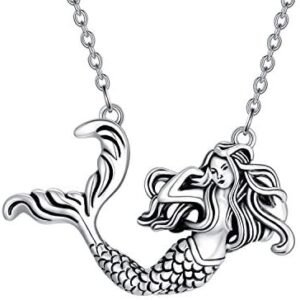 Mermaid/Fairy Necklace, Silver Pendant Jewelry