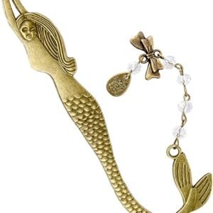 Mermaid Metal Bookmark with Beads