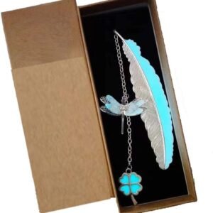 Metal Luminous Dragonfly Bookmarks with Gift Box
