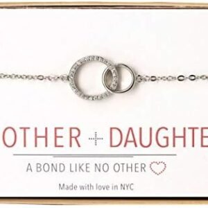 Mom-Daughter Interlocking Circle Necklace/Bracelet: A+O Gifts