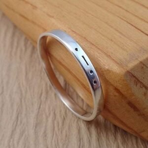 Monogram Morse Code Initial Stacking Ring