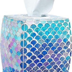Mosaic Glass Tissue Holder, Decorative Bathroom Accessory