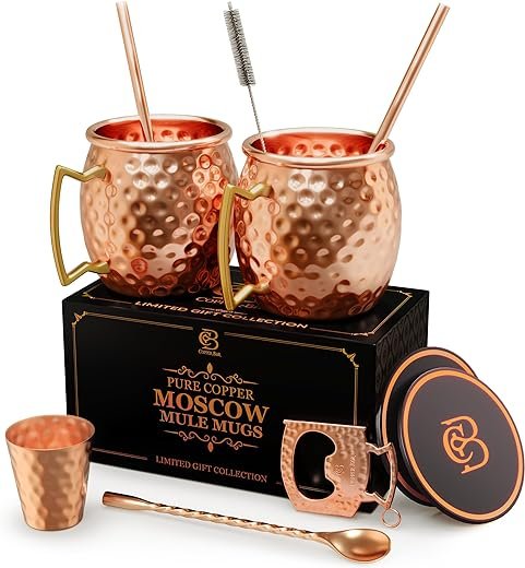 Moscow Mule Copper Mugs Gift Set