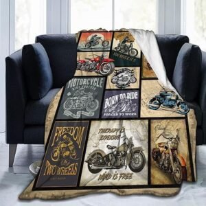 Motorcycle Blanket - Cozy Gift for Men & Women