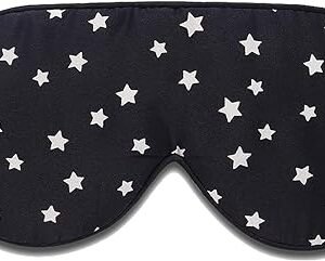 Natural Silk Sleep Mask with Black Stars