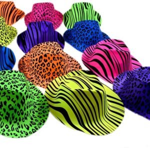 Neon Animal Print Party Hats