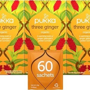 Organic Three Ginger Herbal Tea, 20 Count (3 Pack)
