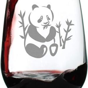 Panda Stemless Wine Glass - Cute Panda Themed Decor