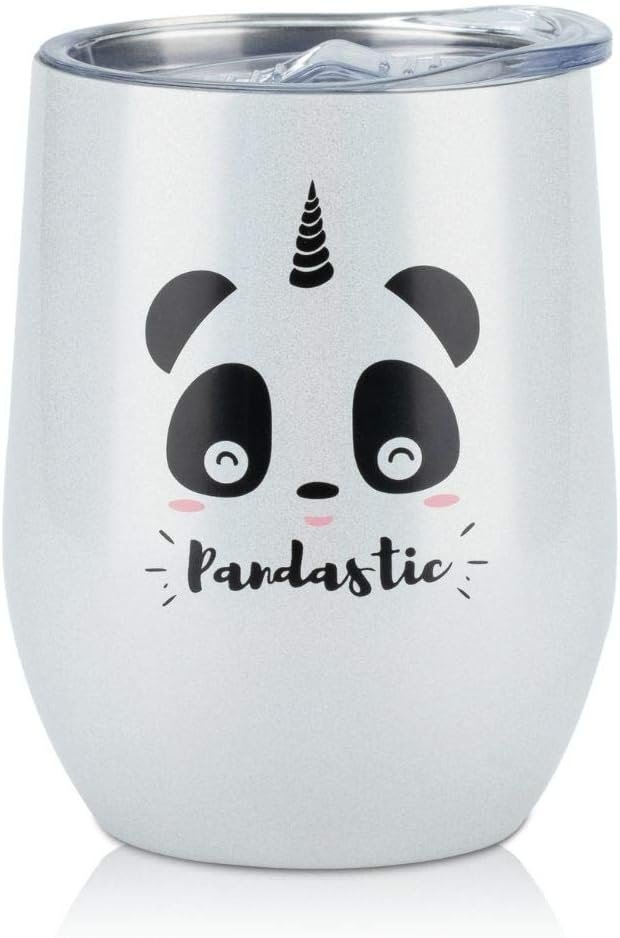 Panda-themed Insulated Wine Tumbler for Girls & Women