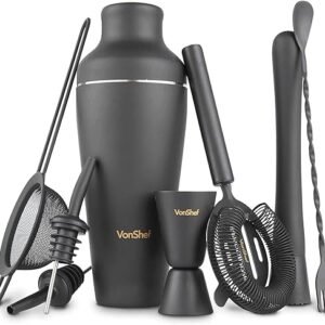 Parisian Cocktail Shaker Barware Set - 9 Piece