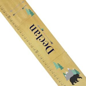 Personalized Boys' Woodland Mountain Bear Growth Chart