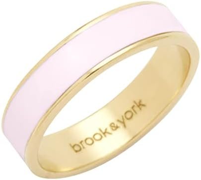 Personalized Gold Plated Enamel Ring - Women's Stackable