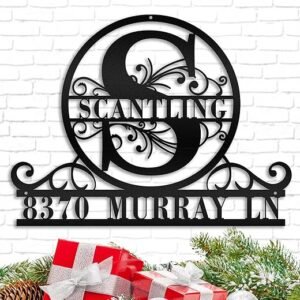 Personalized Metal Split Letter Monogram Sign