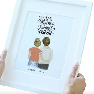 Personalized Mom & Daughter Wall Art - Christmas Gift 2024