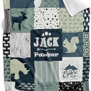Personalized Woodland Baby Blanket with Name
