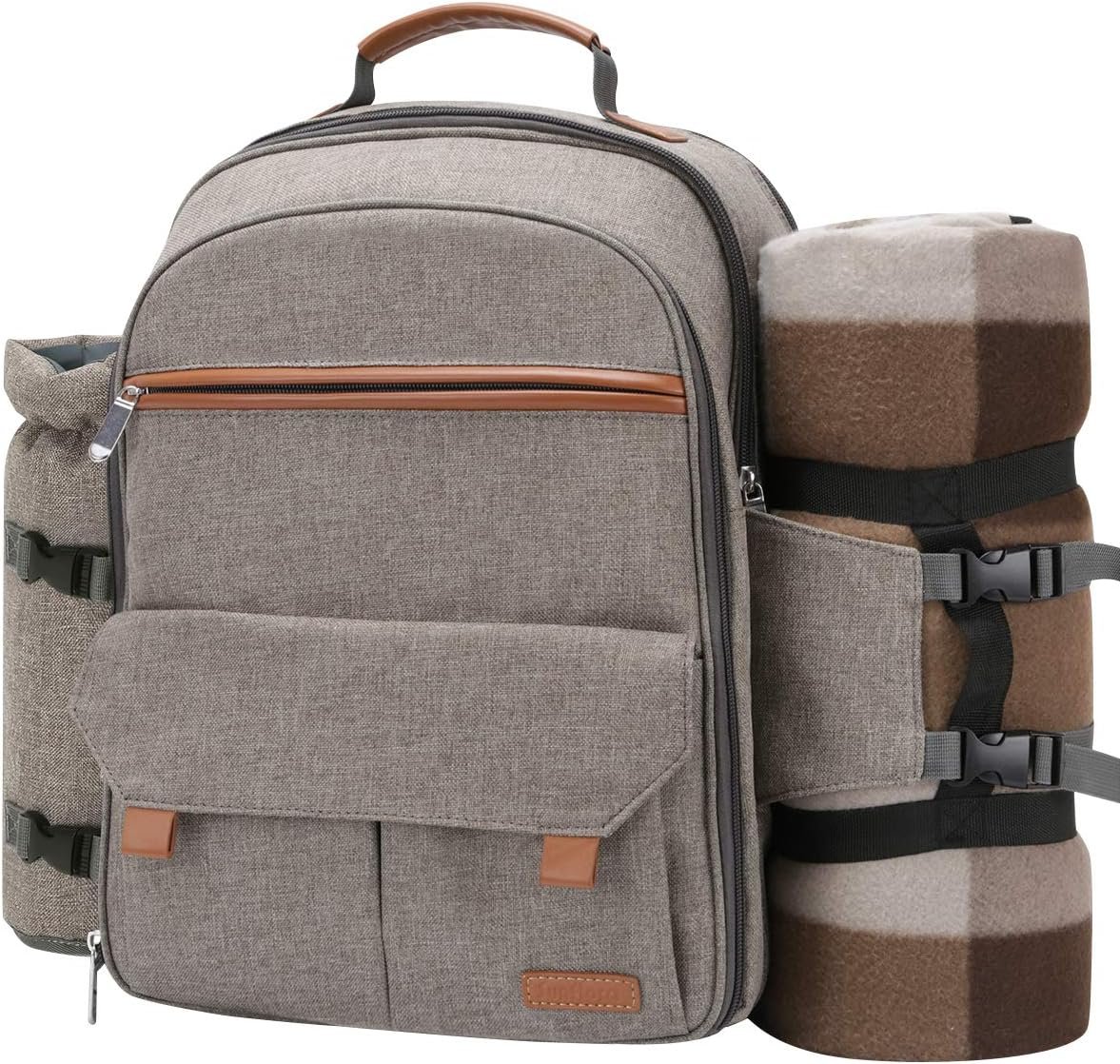 Picnic Backpack for 4 with Blanket