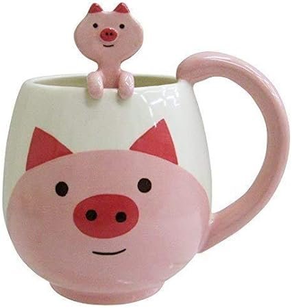 Pig Funny Coffee Mug with Spoon