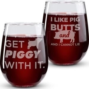 Pig Lover's Wine Glass Set for Women